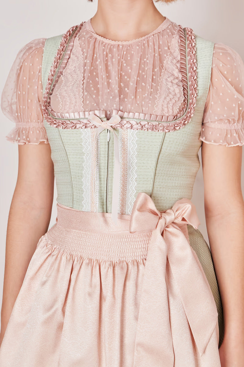 Kruger Mini Dirndl 2pcs. 50cm "Rina" mint (36,38)