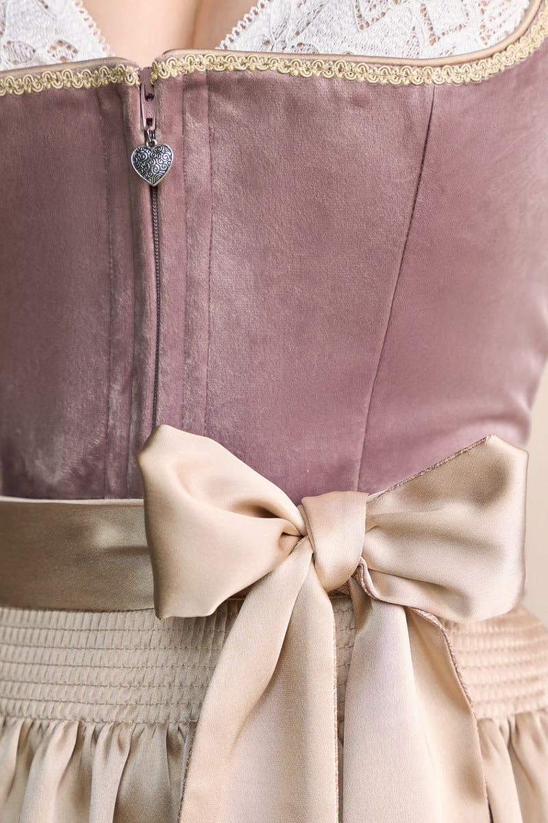 Kruger Midi Dirndl 2pcs. 60cm "Dena" pink (42,48)
