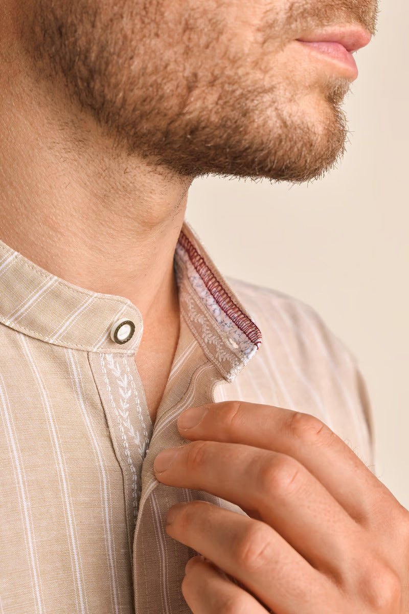 Krueger Traditional Long sleeve Shirt "Samir" beige (M,L)