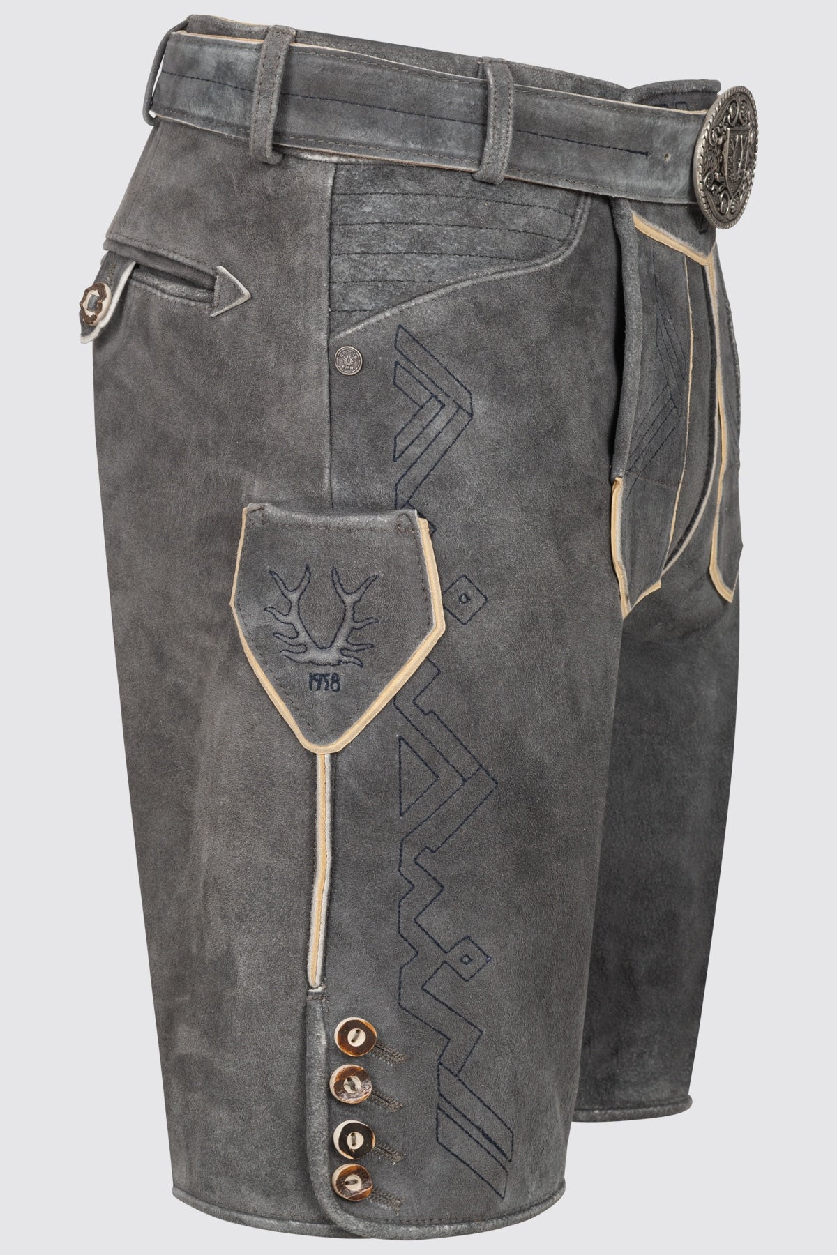 Kruger Xilas lederhosen gray, detail