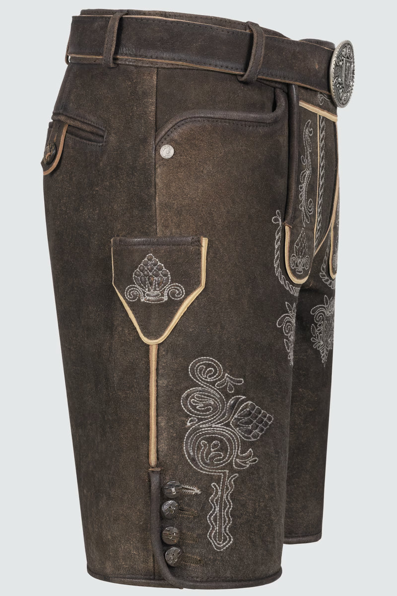 Kruger Men's Lederhosen "Vinc" with belt (in USA stock)