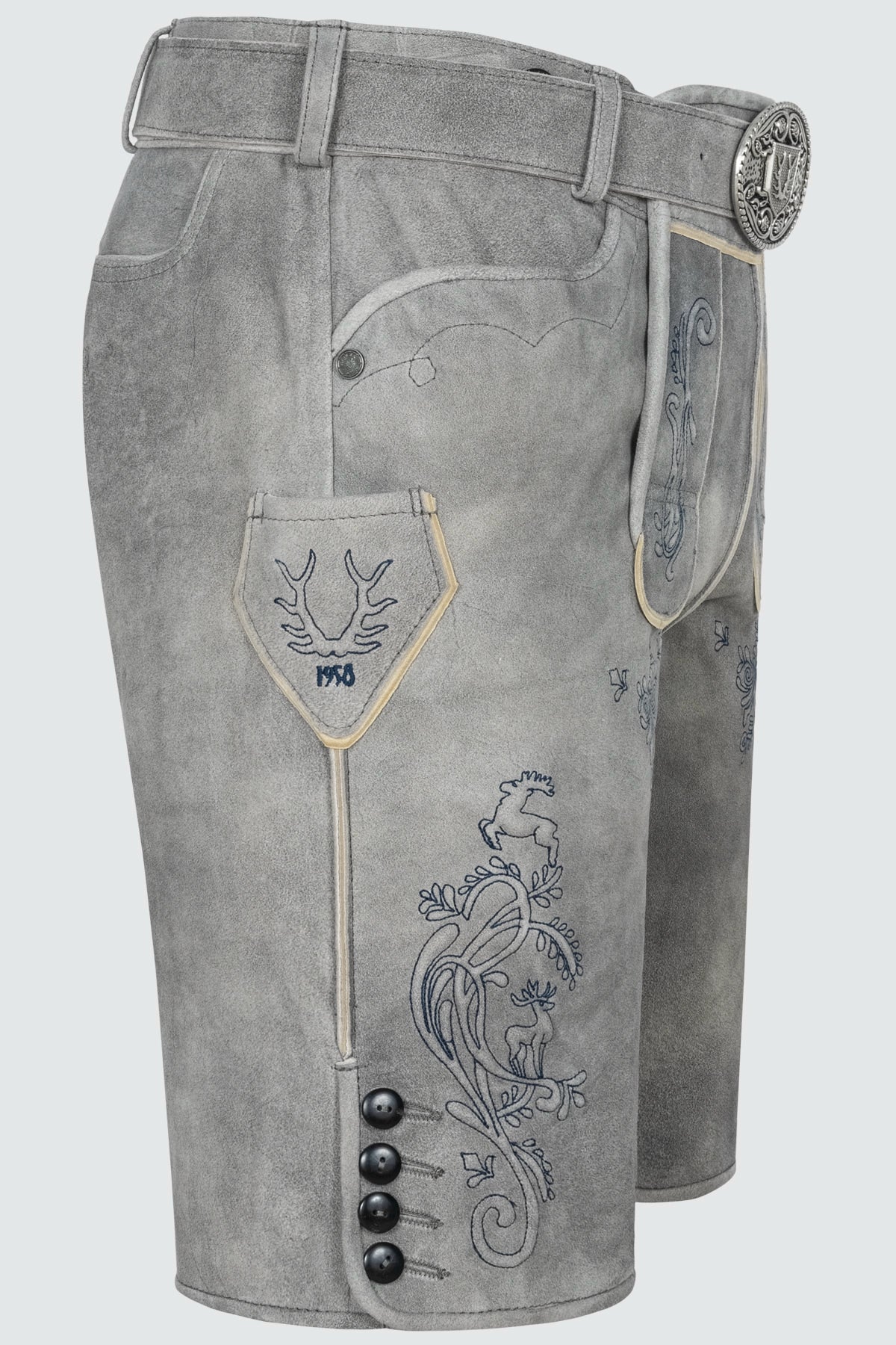 Kruger Lucius lederhosen gray, detail