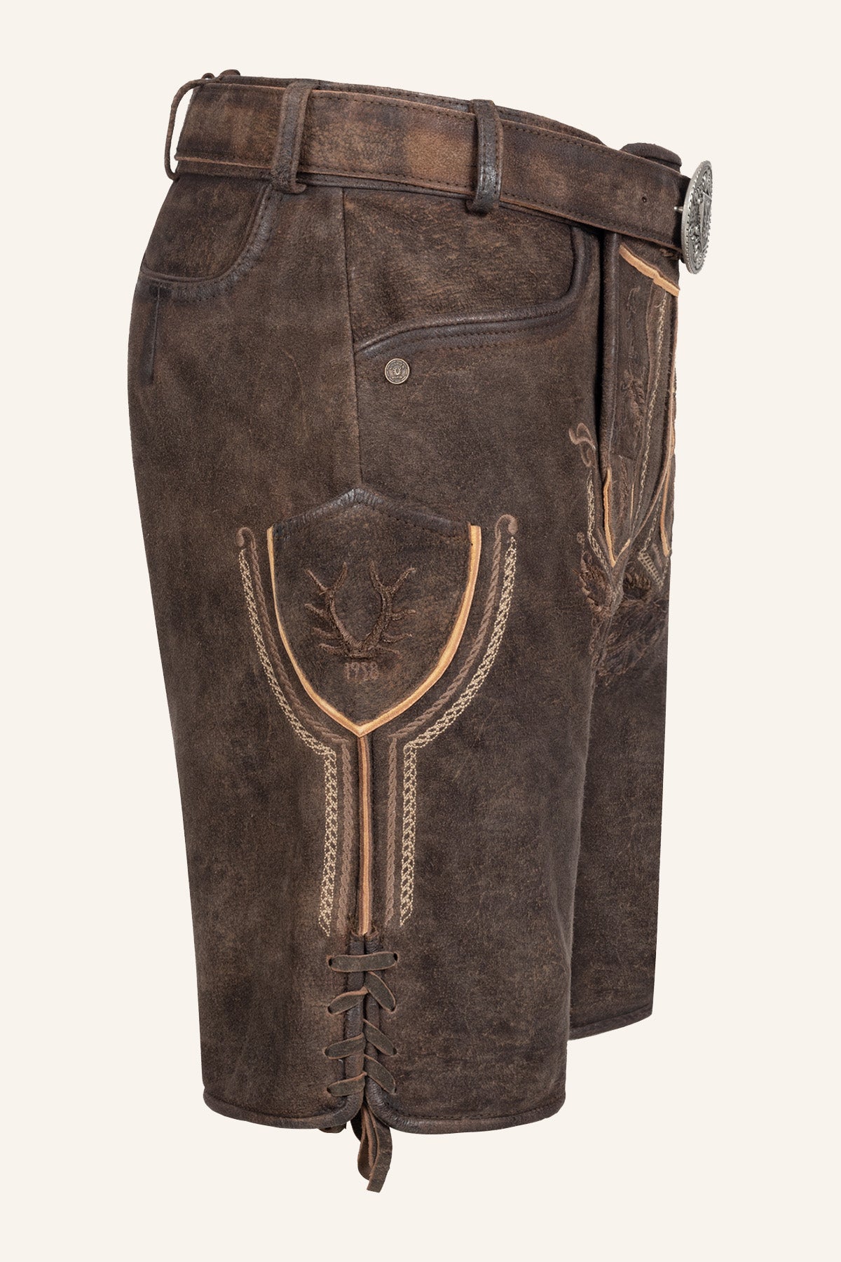 Kruger Rufus lederhosen brown, detail