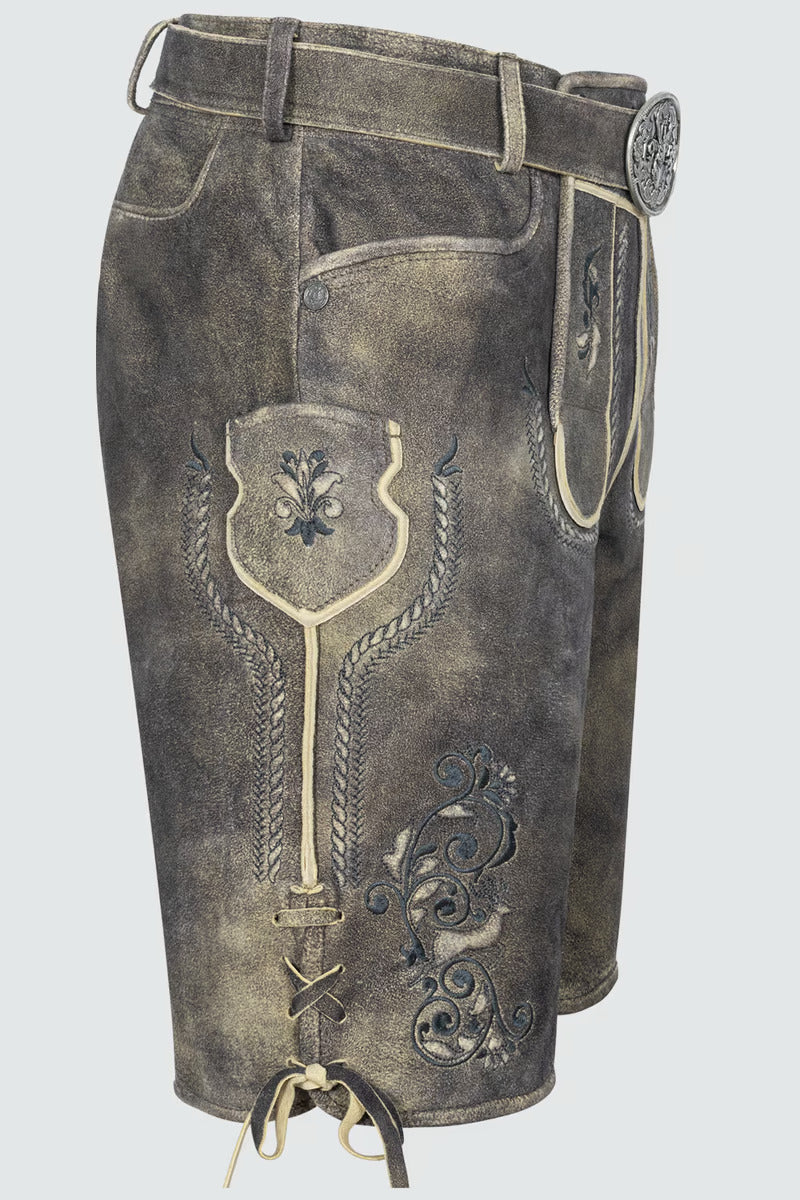 Kruger Men's Lederhosen "Gideon" with belt (light brown)