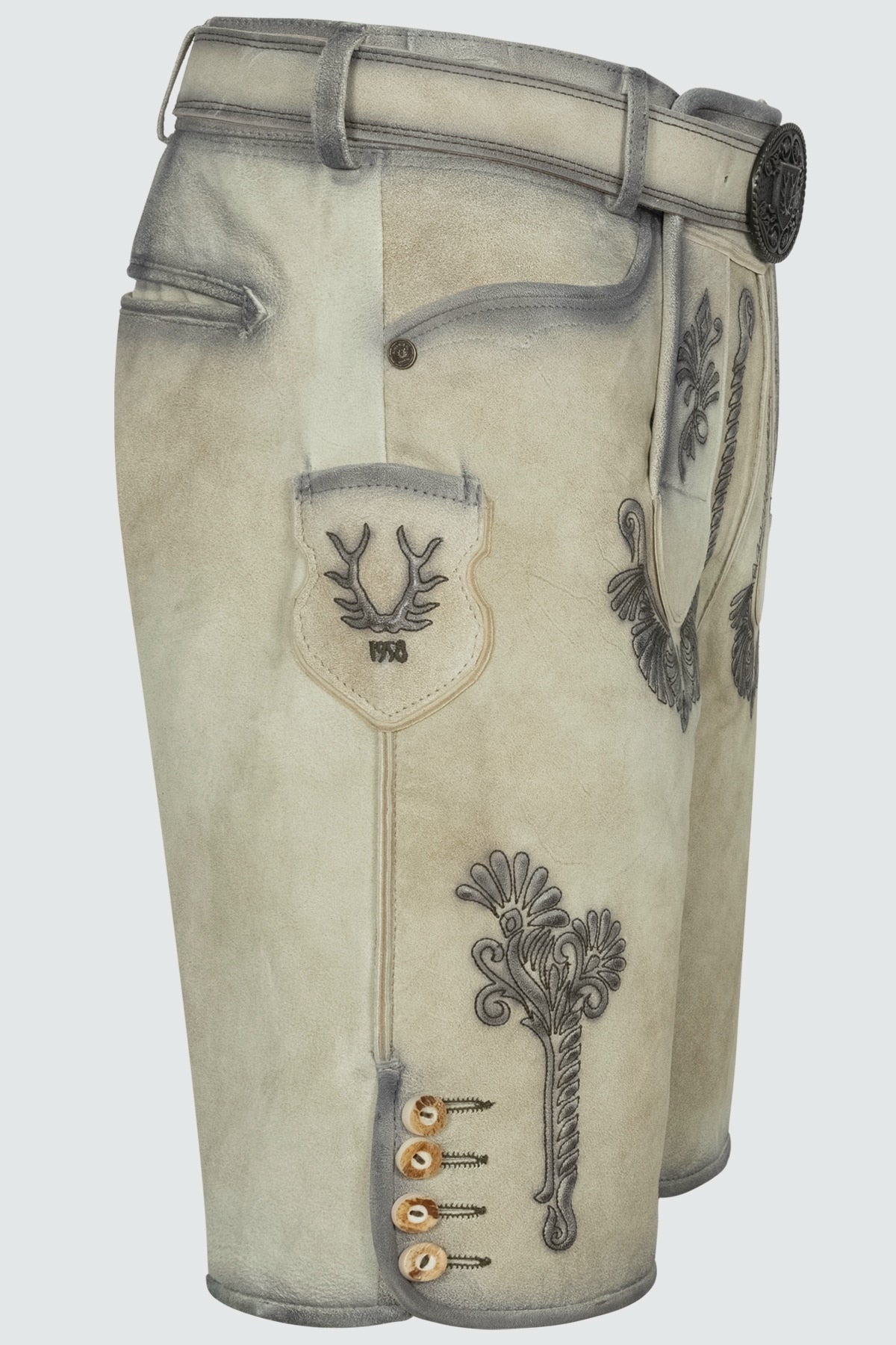 Kruger Aric lederhosen beige, detail