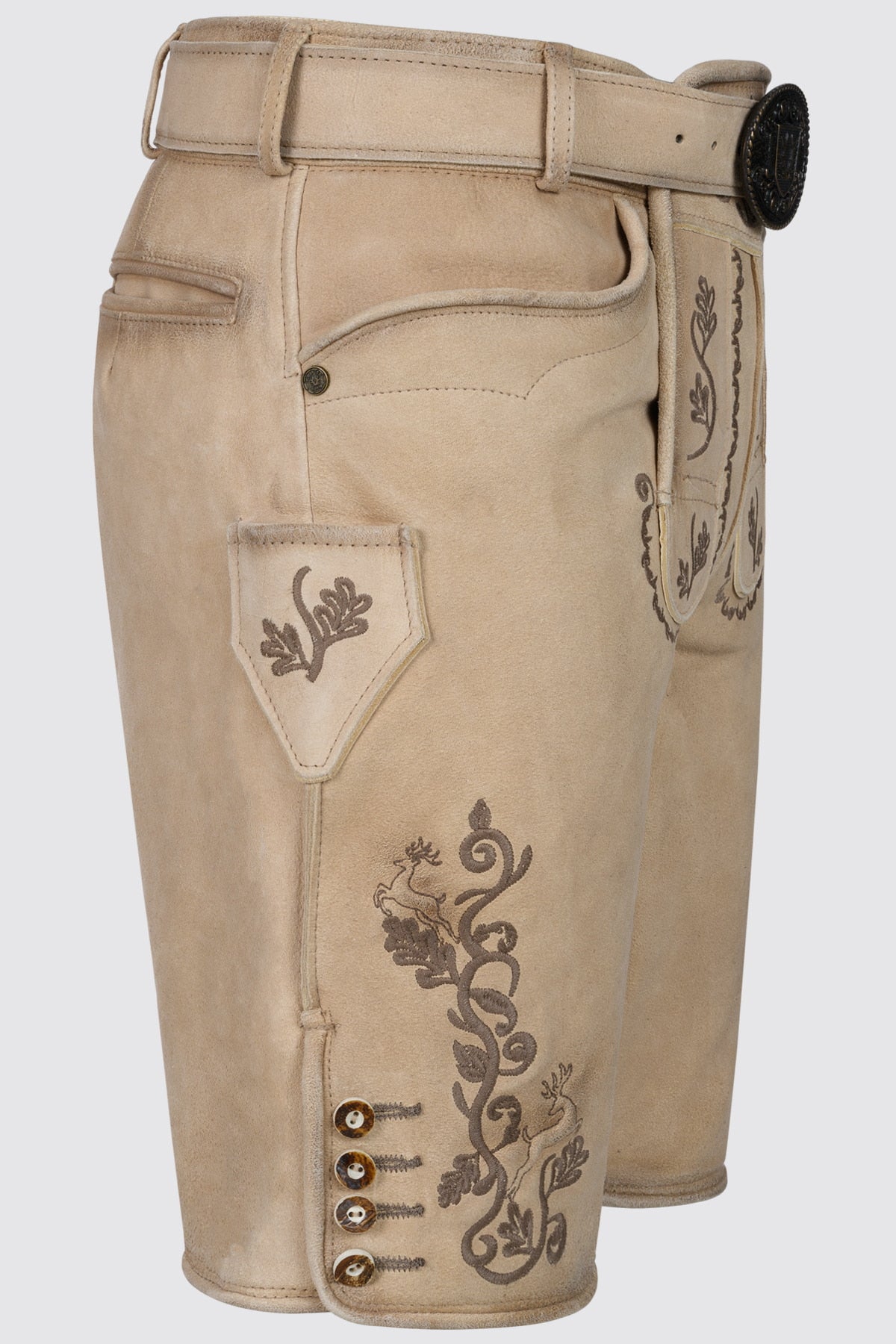 Kruger Tayden lederhosen beige, detail