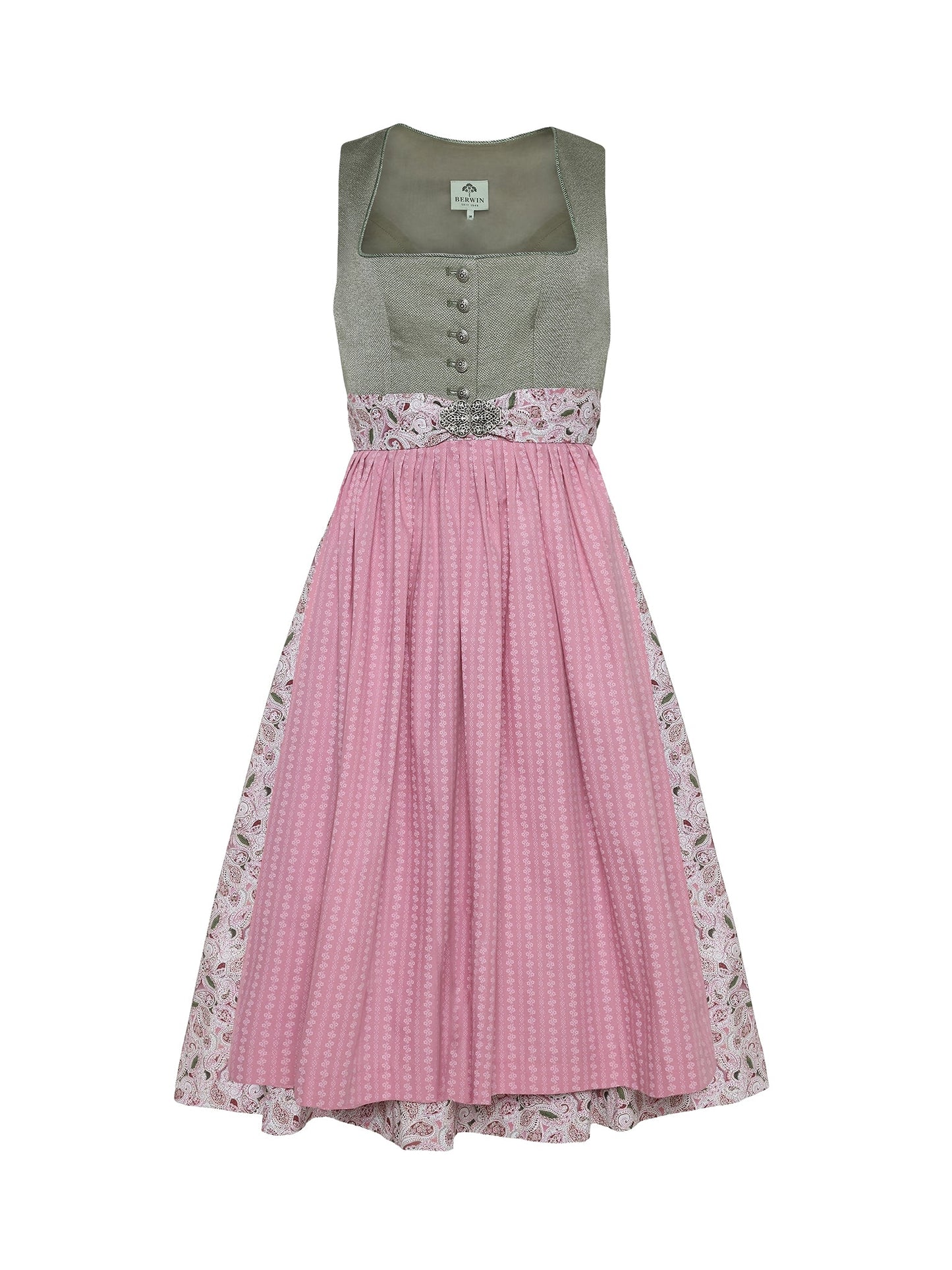 Dirndl with plain top and paisley skirt