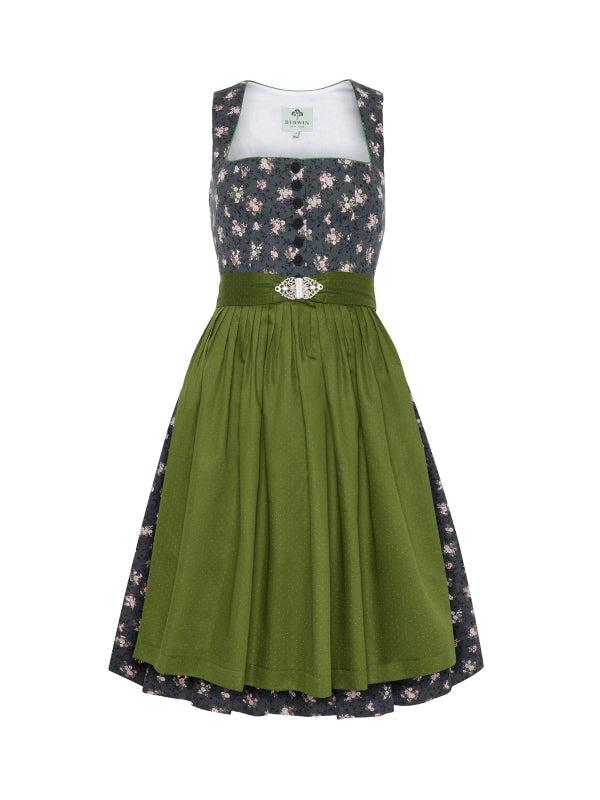 Berwin Midi Dirndl 2pcs. 60cm "Ottilie" anthracite