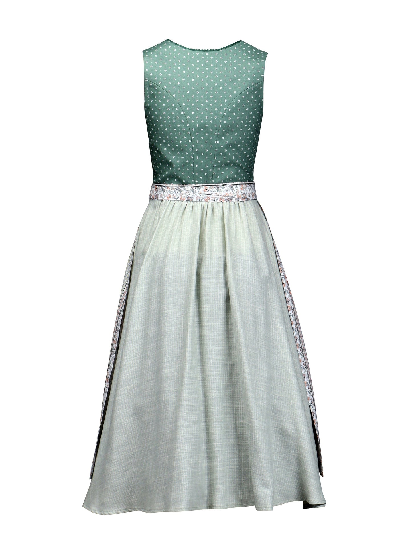 Blue print dirndl with herringbone skirt
