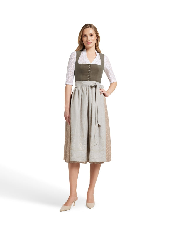 Berwin Velvet Dirndl 2pcs. 80cm "Heike" beige