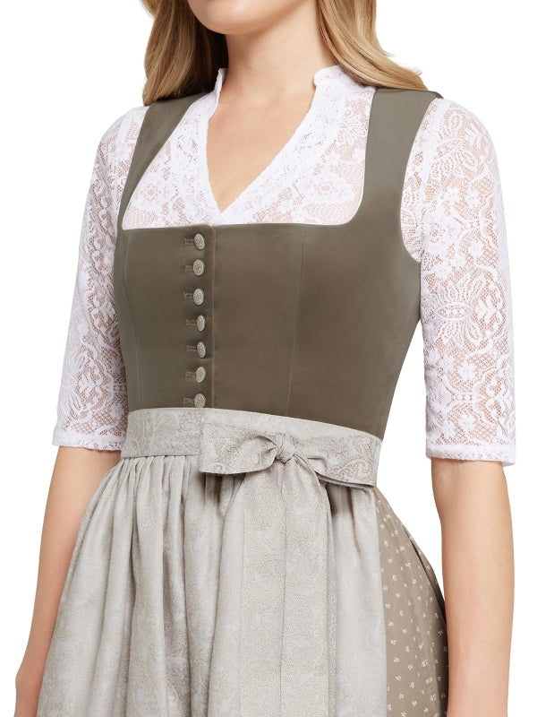 Berwin Velvet Dirndl 2pcs. 80cm "Heike" beige
