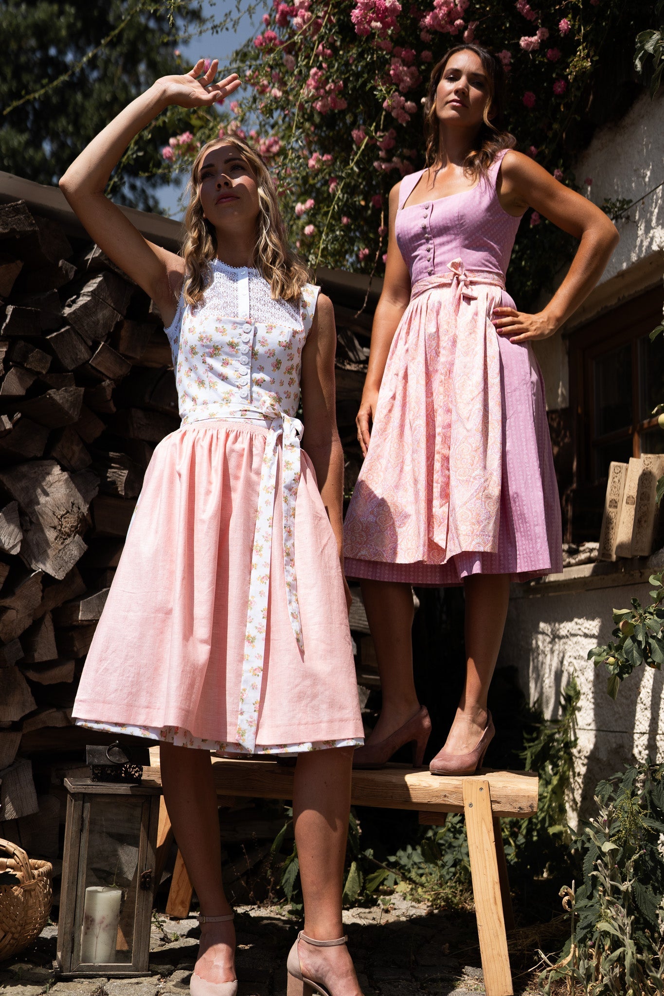 Dirndl with paisley print apron