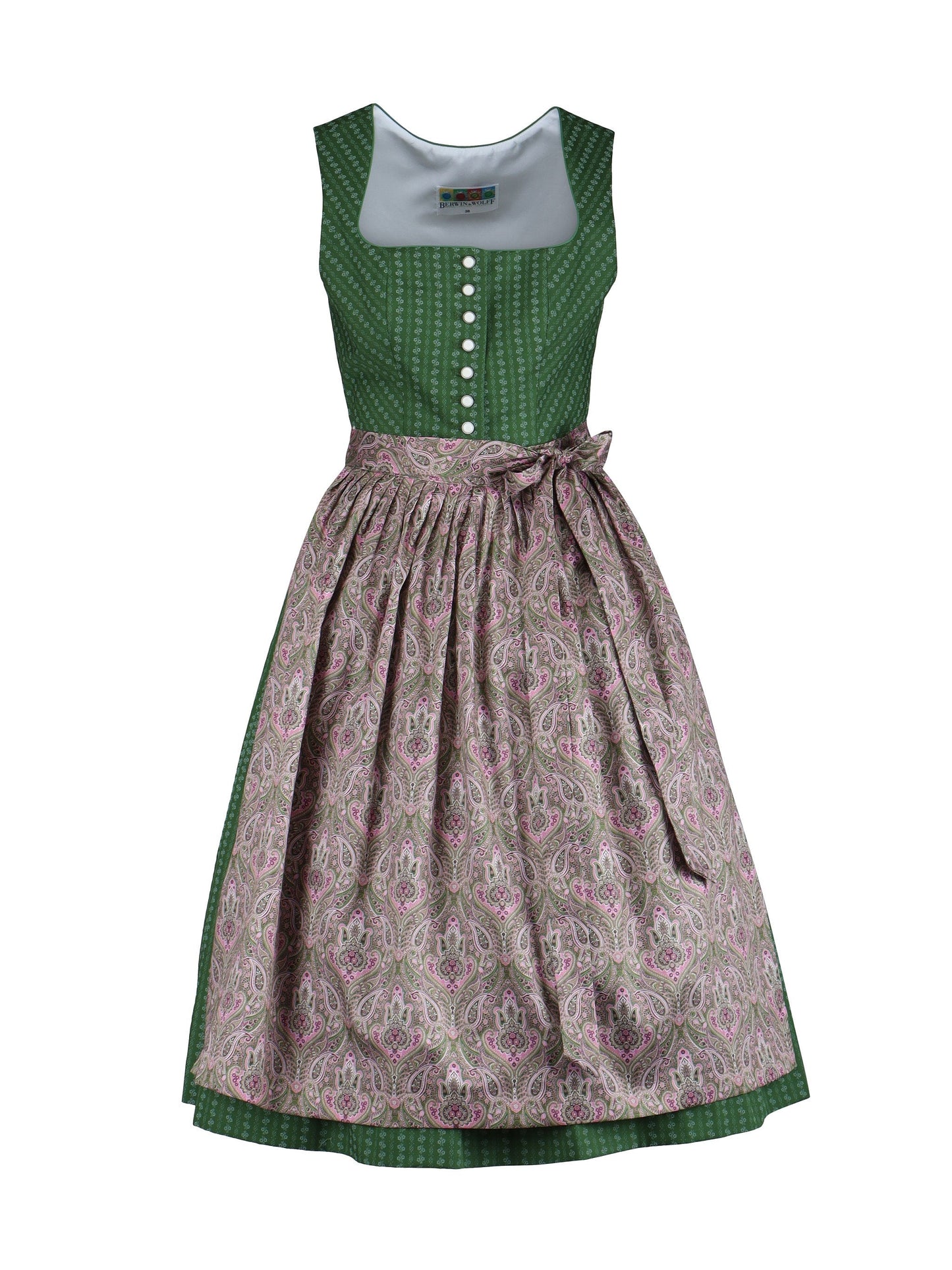 Dirndl with paisley print apron