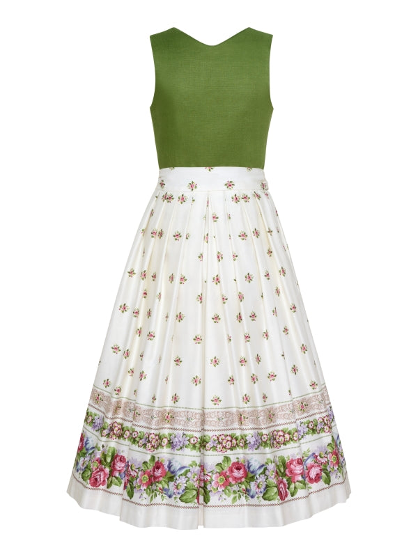 Berwin Maxi Dirndl 2pcs. 80cm "Maria" green/white (low stock)