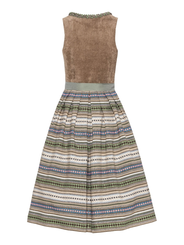 Berwin Thea Long Dirndl, Olive — 75cm 2pc Set