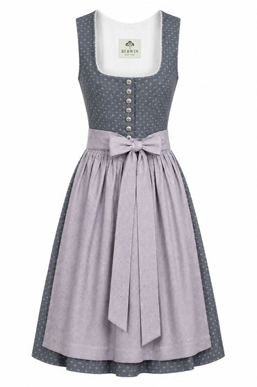 Berwin Long Dirndl 75cm Gisela anthracite — front