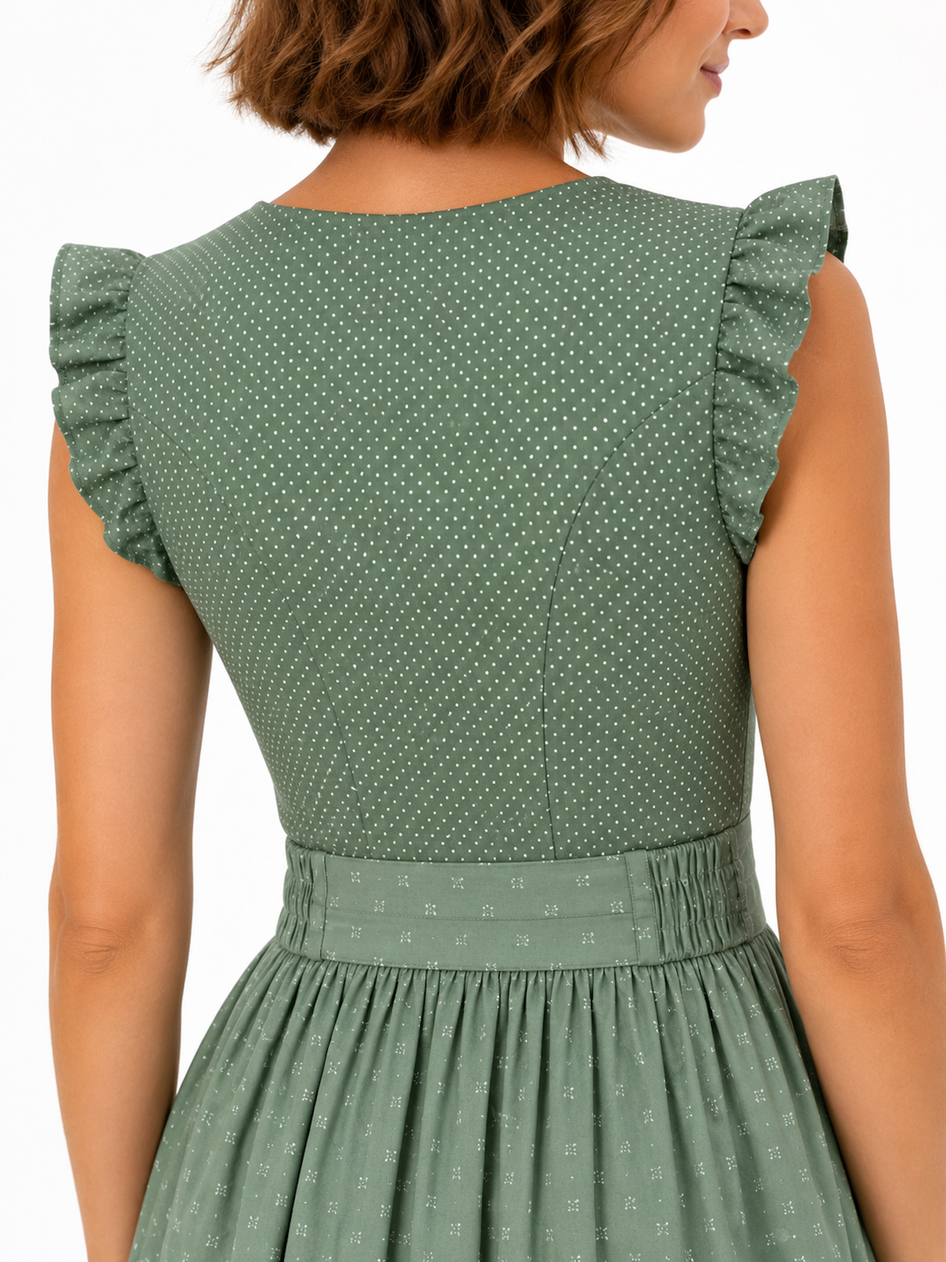 Berwin dirndl Leonie sage green sleeve detail