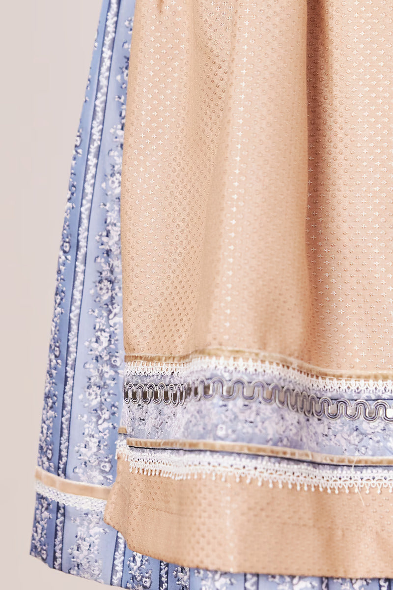 Kruger Midi Dirndl 2pcs. 60cm "Eike" blue