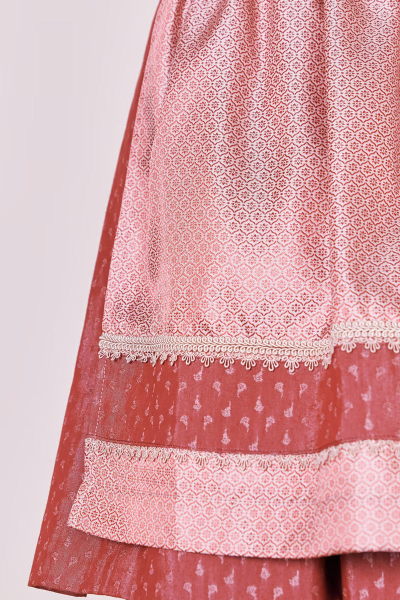 Kruger Mini Dirndl 2pcs. 50cm "Prunella" red (size 34,36)
