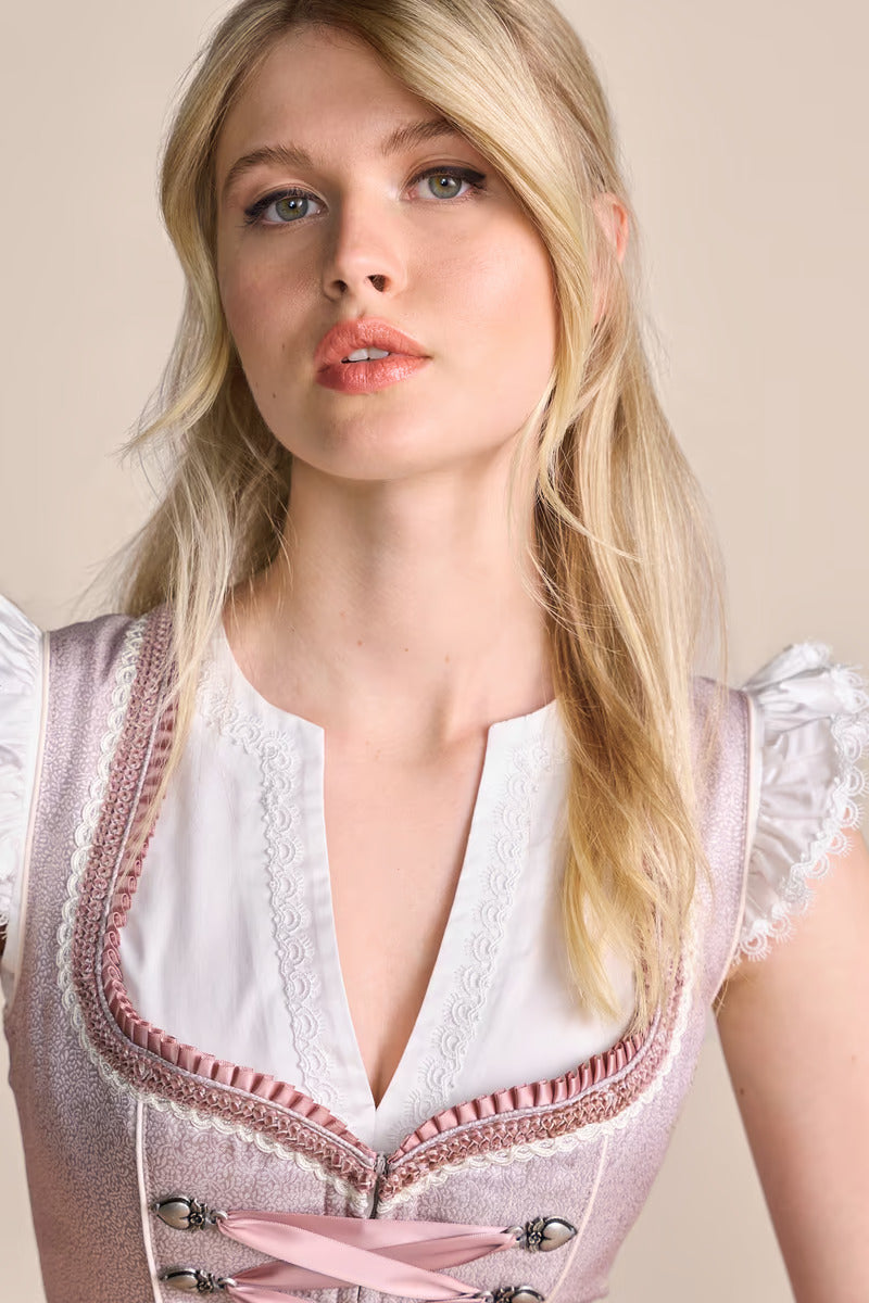 Kruger Midi Dirndl 2pcs. 60cm "Marielena" pink