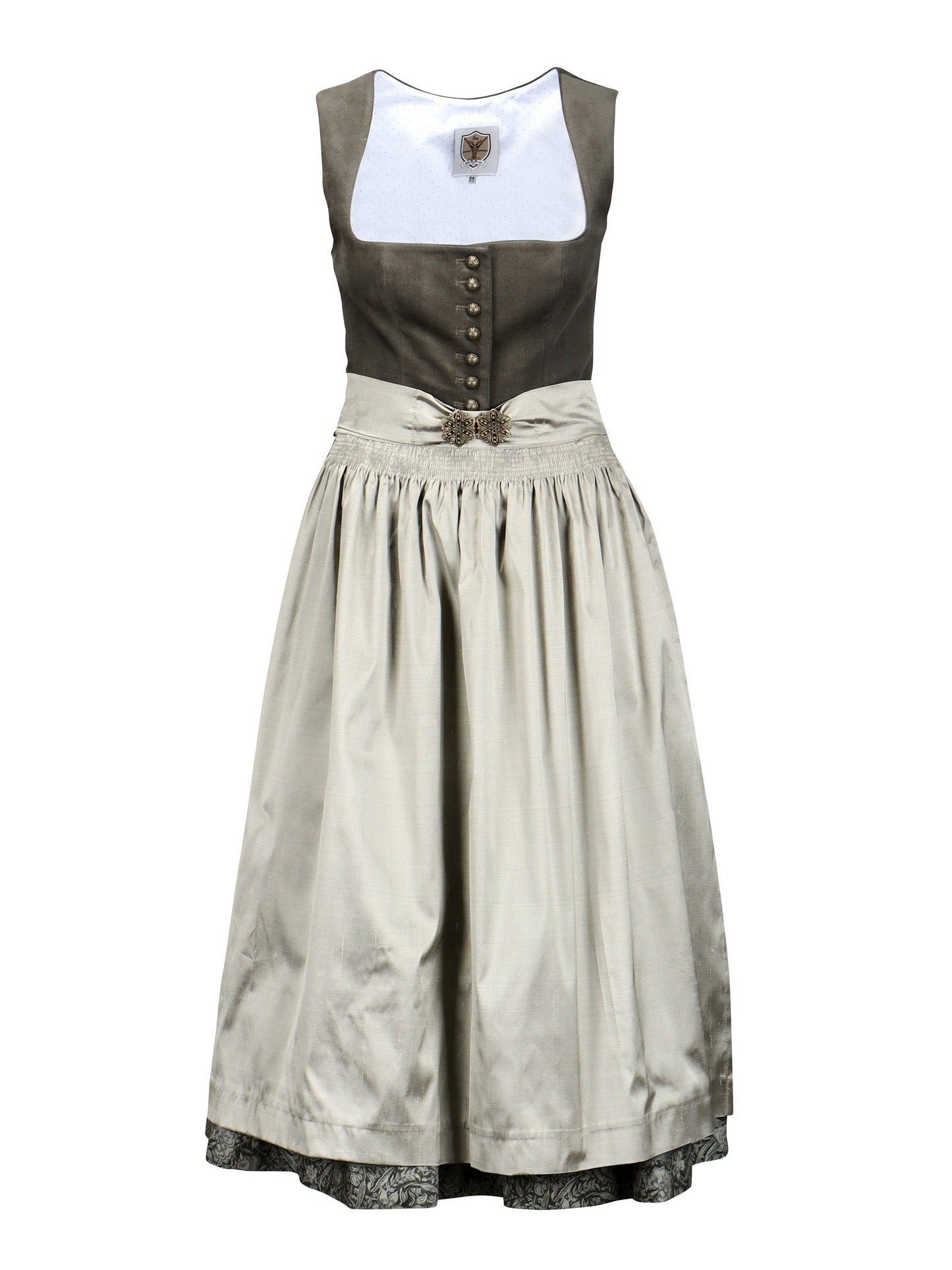 Dirndl with corduroy top and silk apron