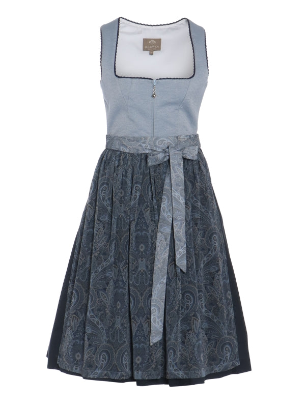 Berwin Long Dirndl 2pcs. 70cm "Lilli" blue