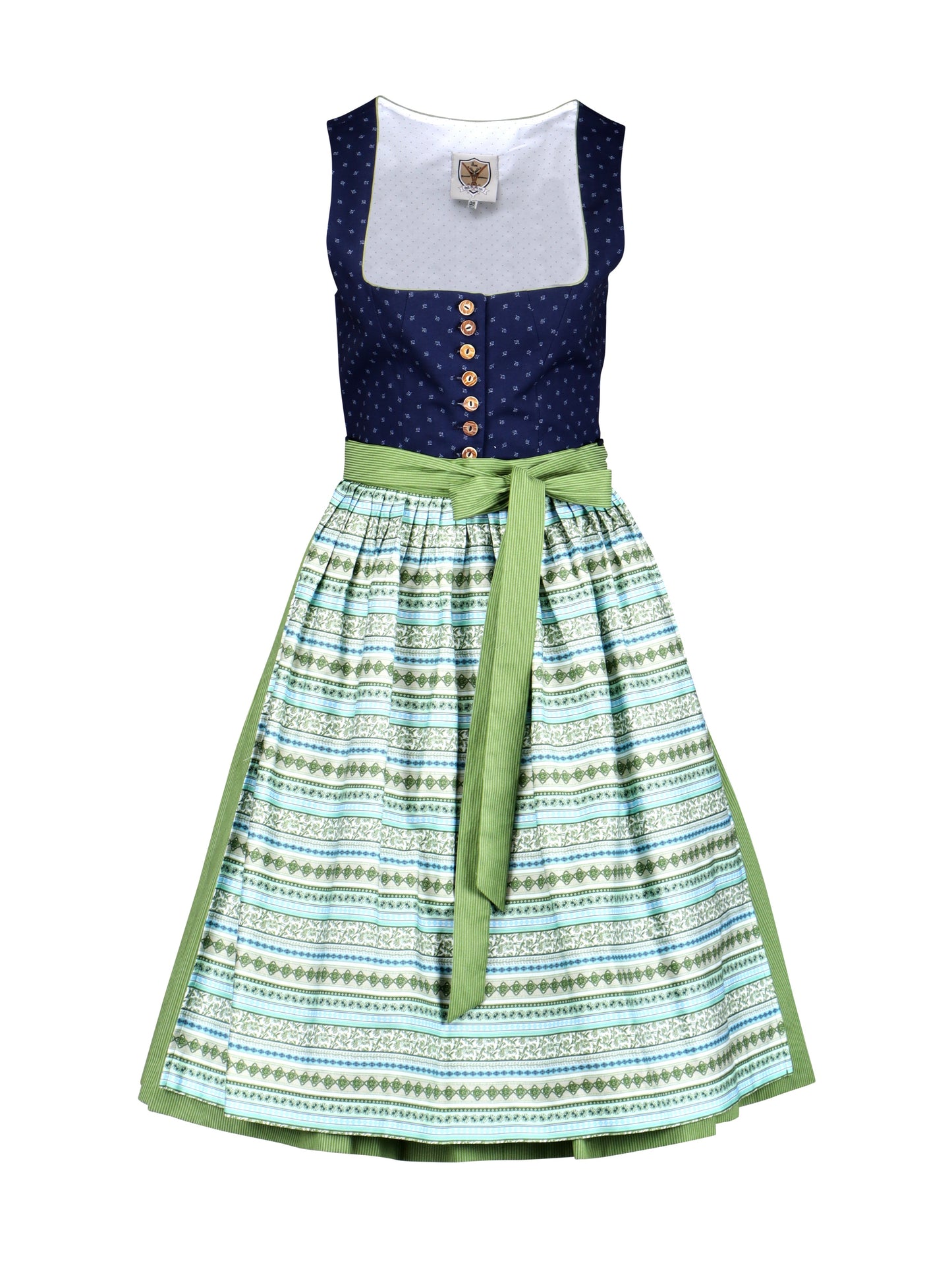 Dirndl with horizontally striped apron