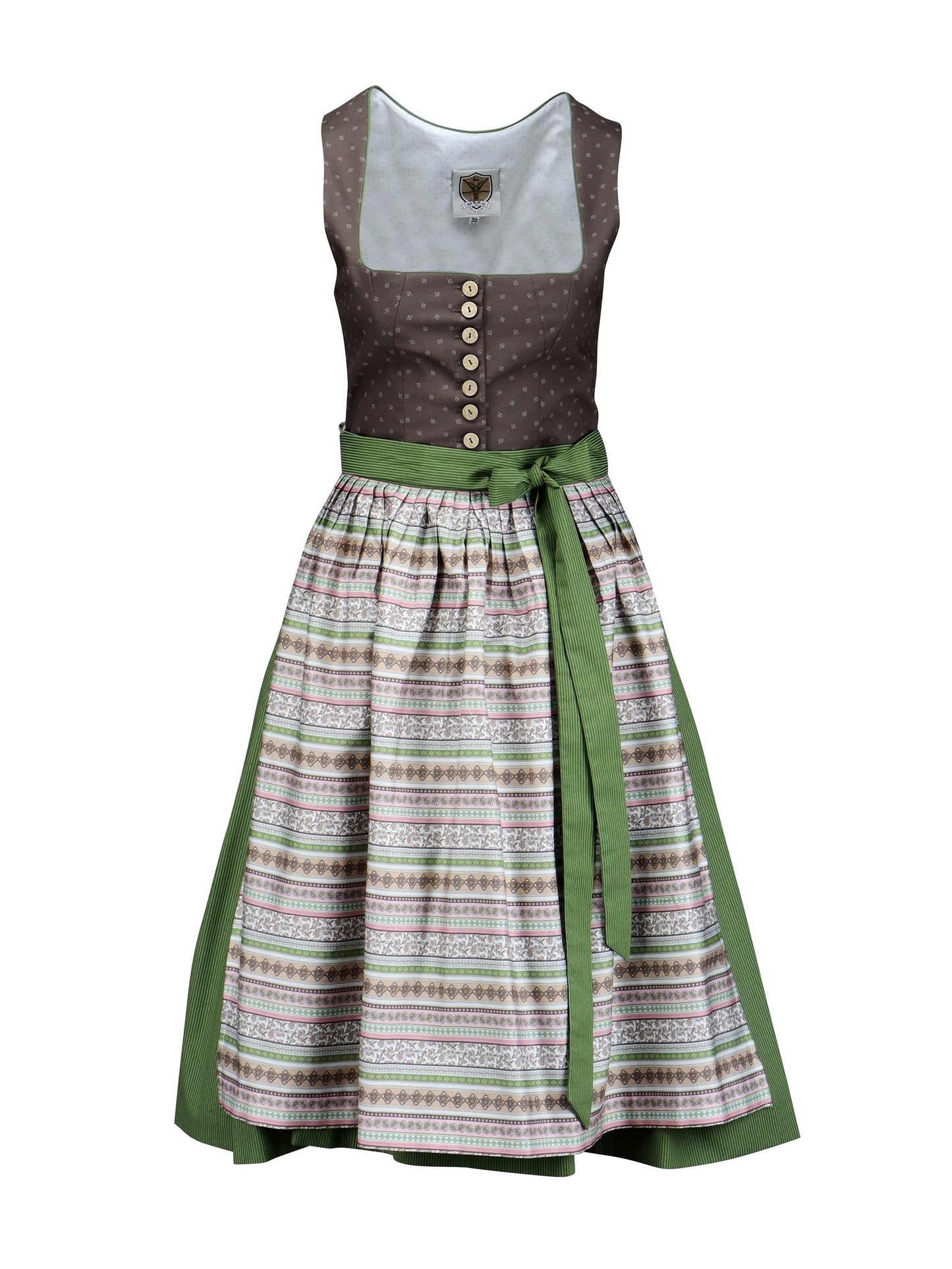 Dirndl with horizontally striped apron