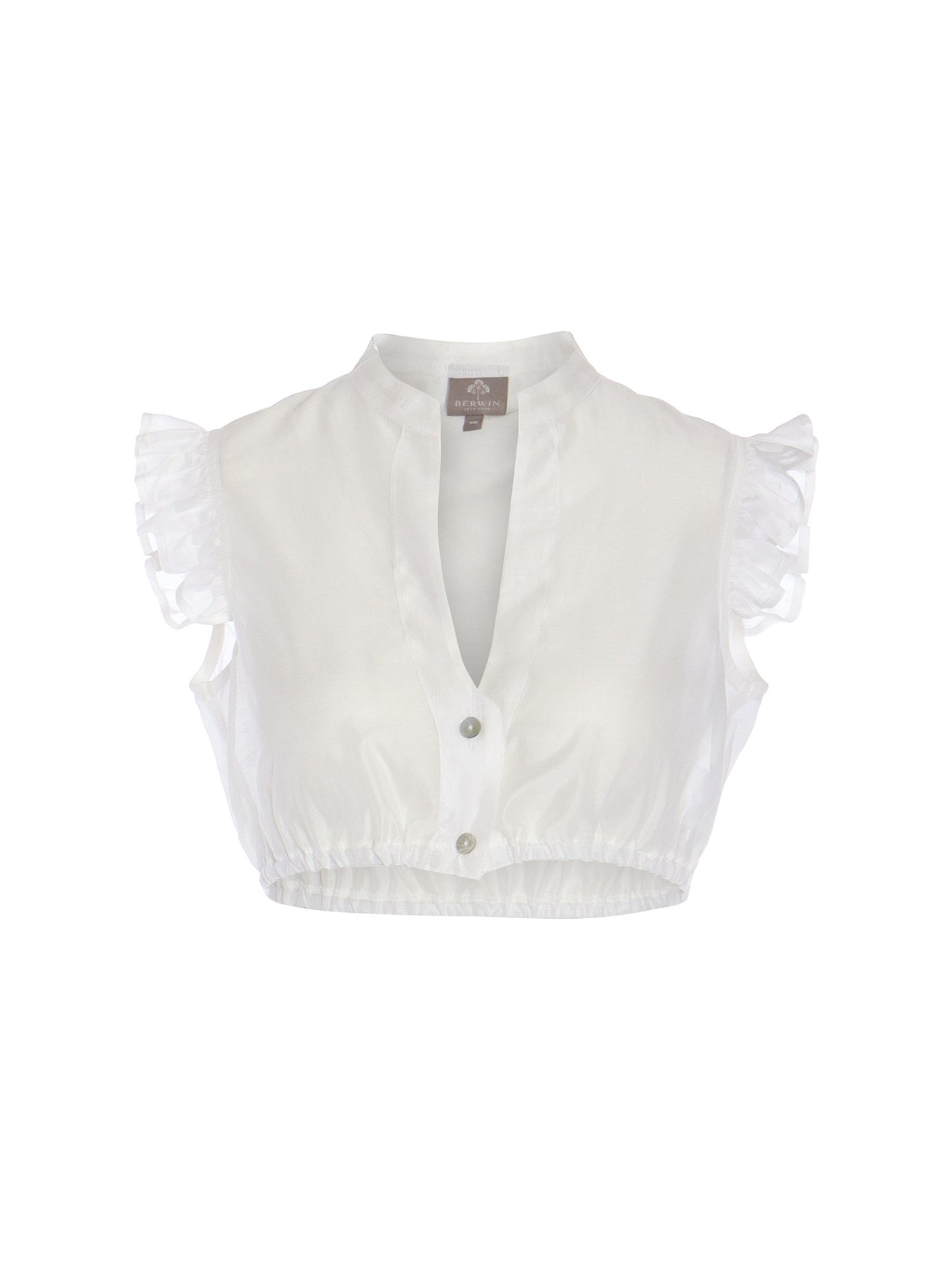 Berwin High-Neck Dirndl Blouse, Ecru