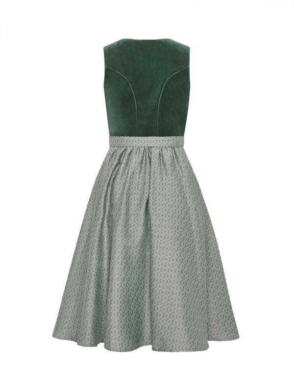 Berwin Long Dirndl 2pcs. 75cm "Janet" green (low stock)
