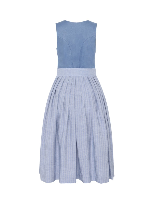 Berwin Long Dirndl 2pcs. 75cm "Hali" light blue (low stock)