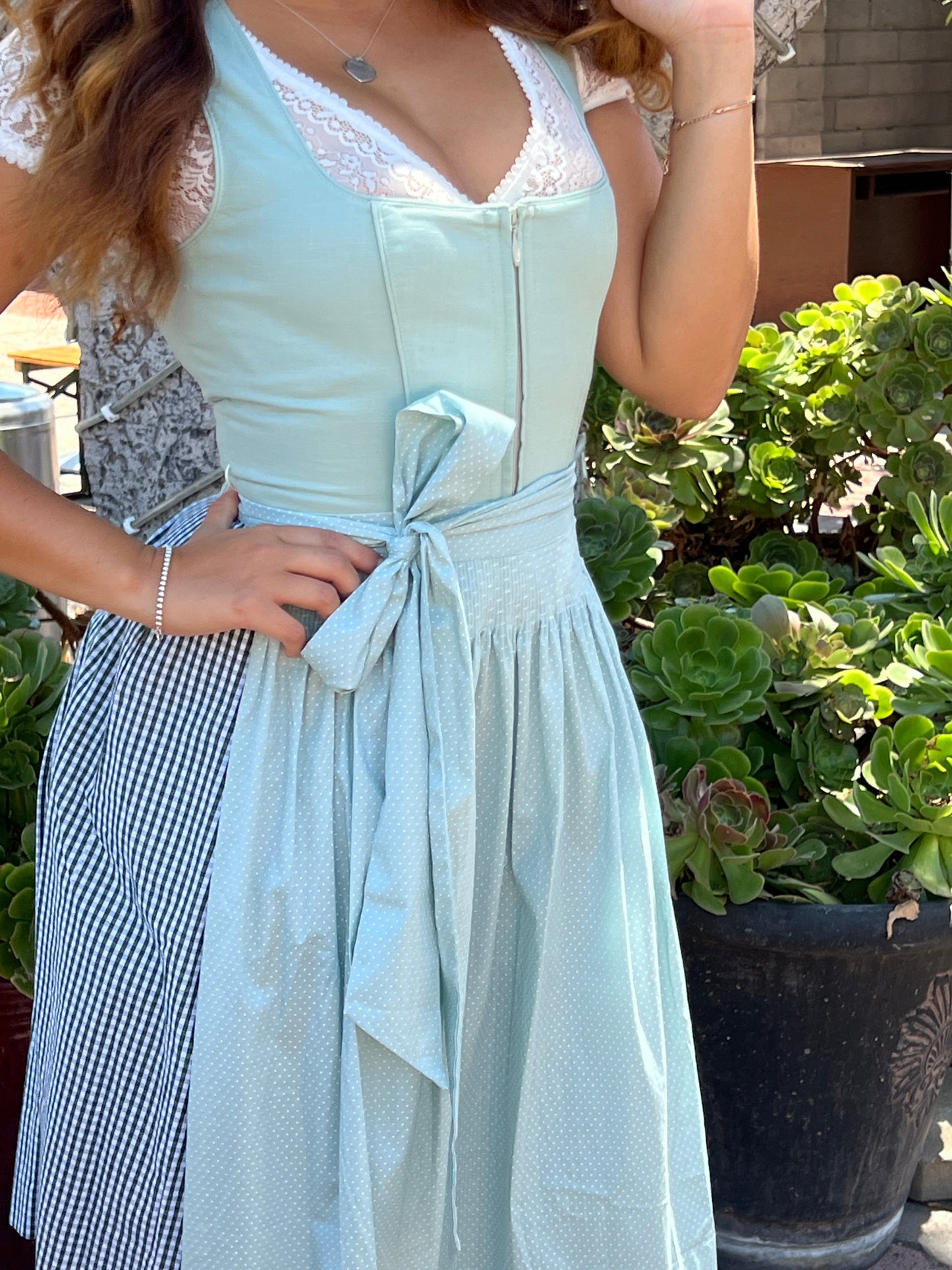 Midi Dirndl 2pcs. 60cm "Lyvia" sage (36-44)