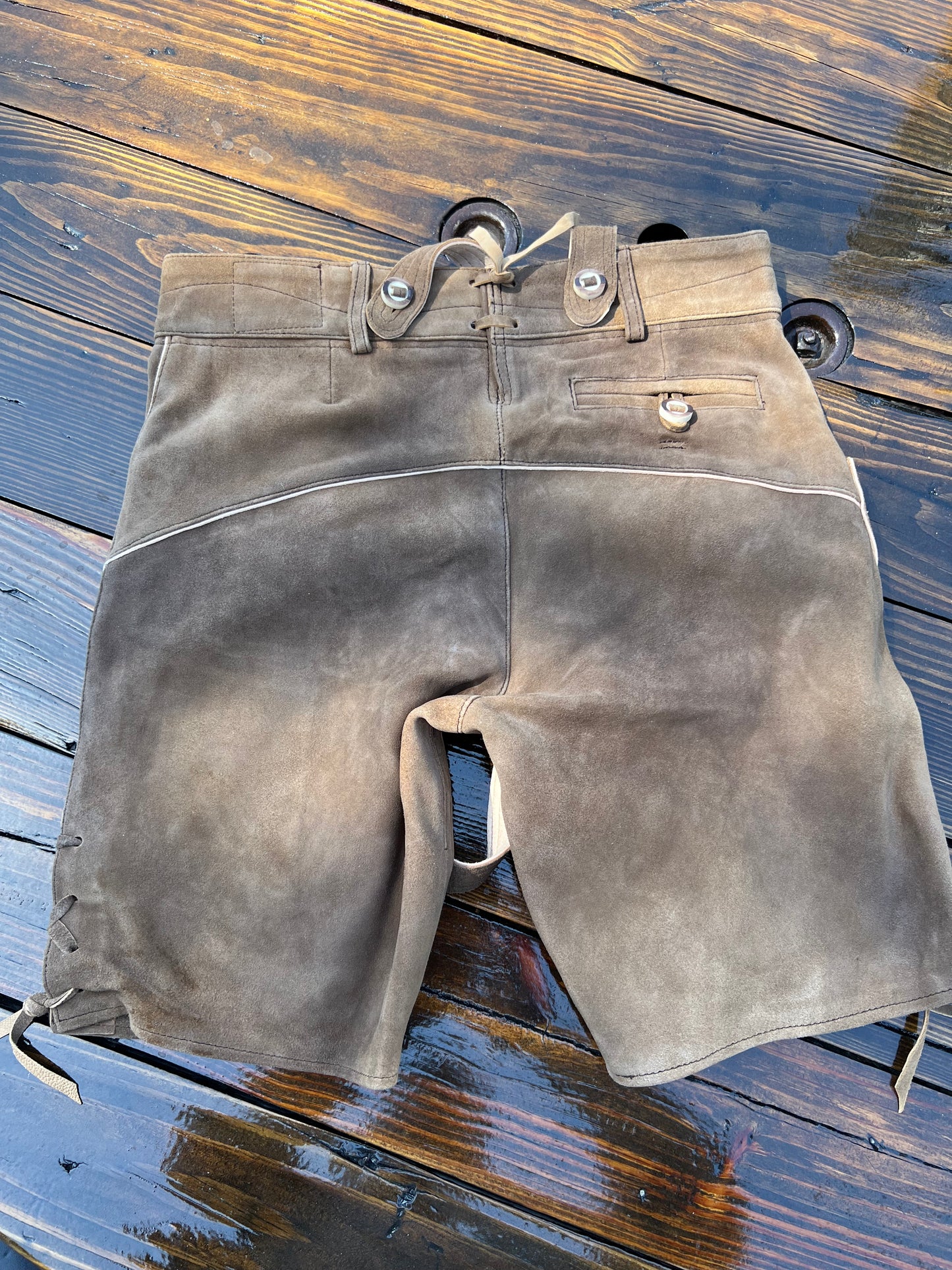 Men's Lederhosen "Vogtland2" H-Straps Brown