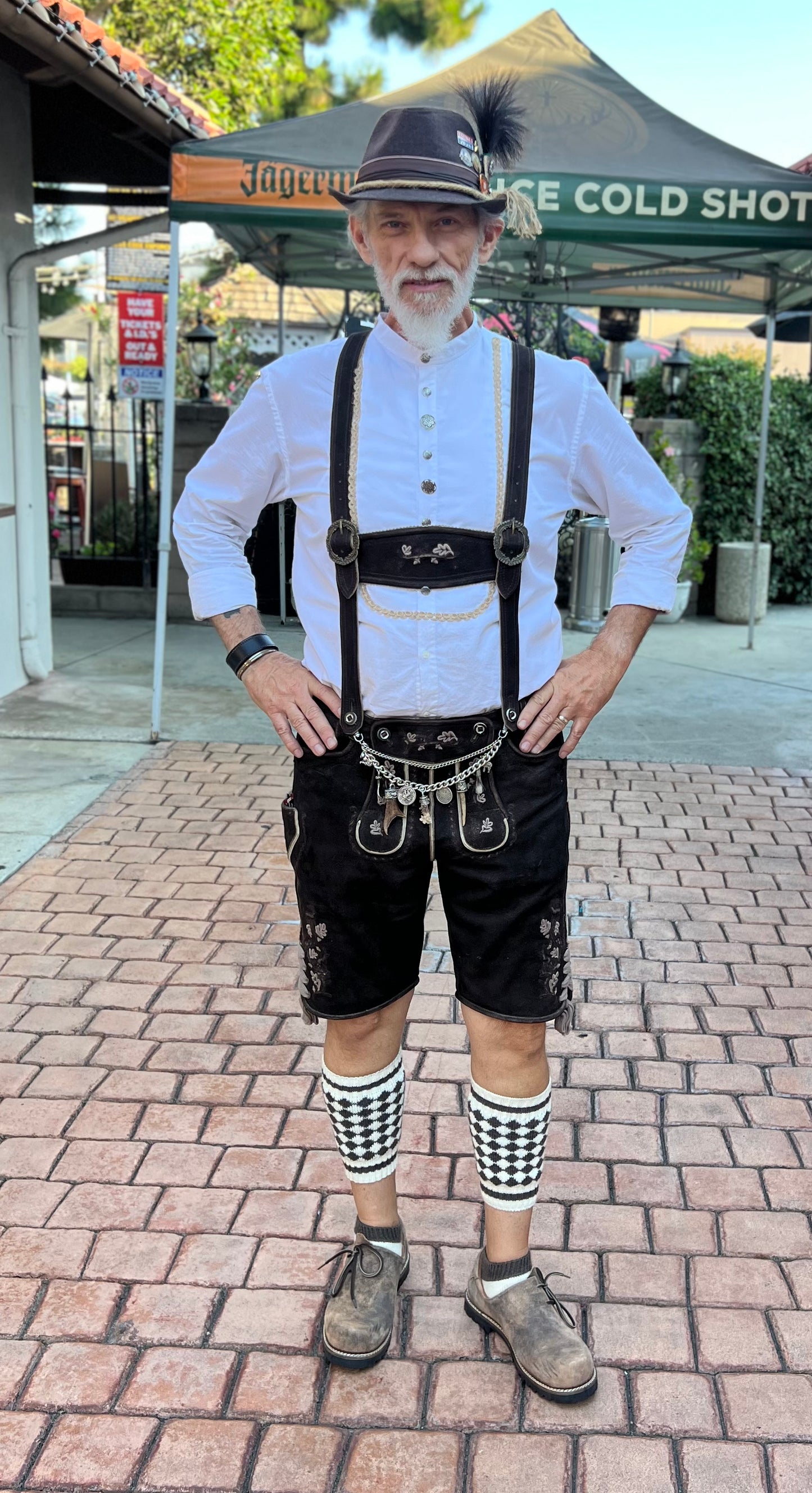Kruger Men's Lederhosen "Calle" (brown) with suspenders