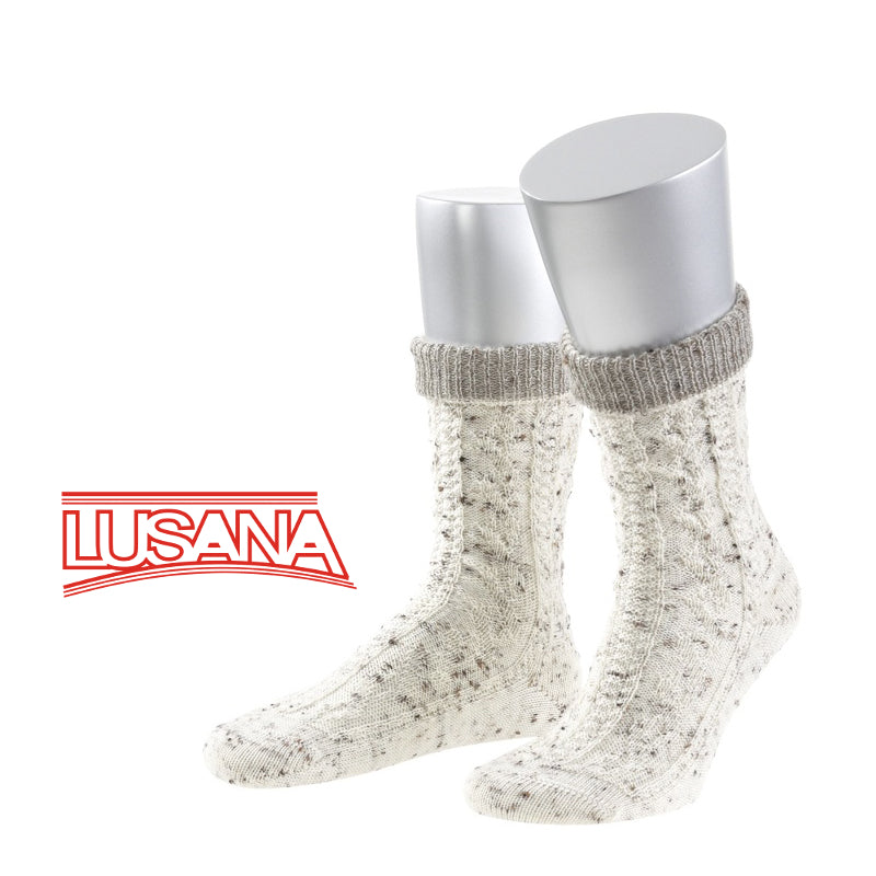Traditional Costume - Men's 2-color turn-up socks "Kurt" natural size 9 (closeout)