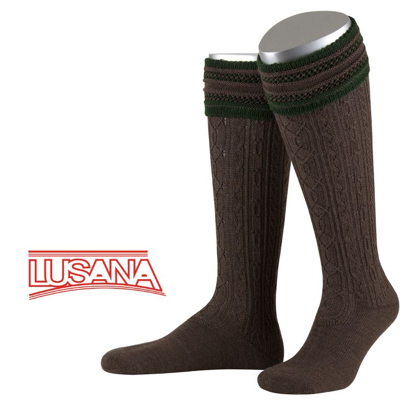 Lusana Traditional - Men's Knee-high hand-knit Brown/Fir (size 10 & 11) closeout