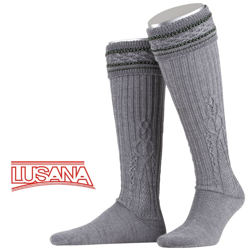 Lusana Traditional - Men's Knee-high hand-knit look grey/fir size 10 (closeout)