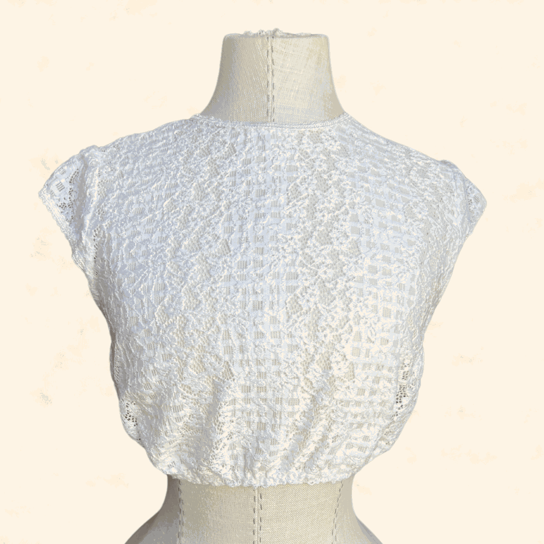 Kruger Collection Dirndl Blouse 1033 in ecru, size 34, 100% polyester.