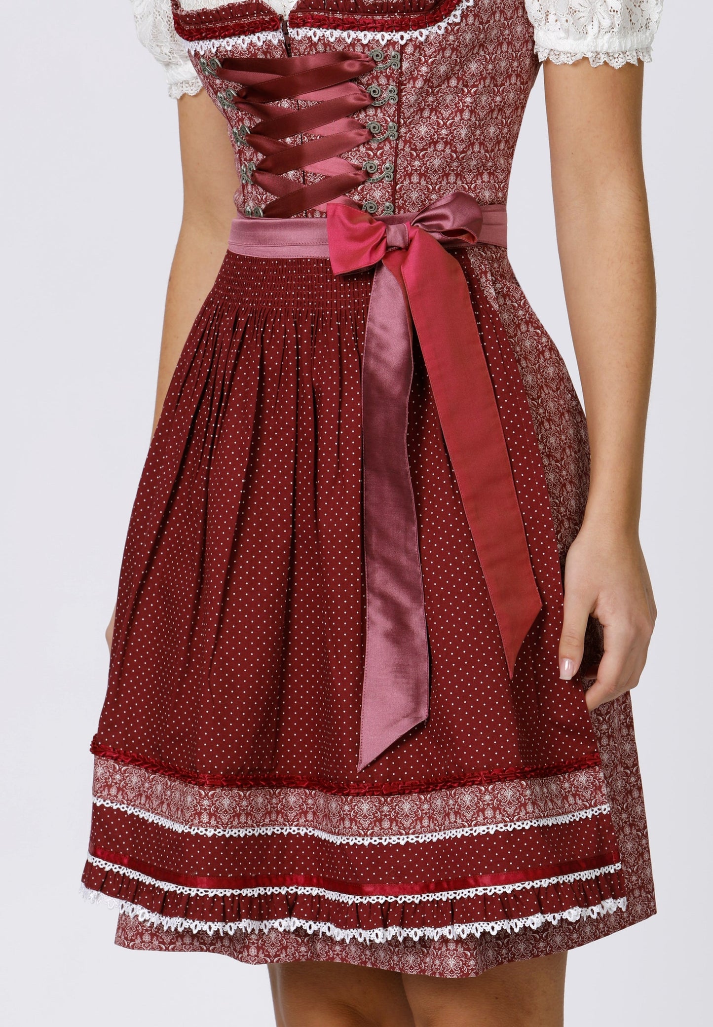 Stockerpoint Mini Dirndl 2pcs. 55cm "Kim" bordeaux (38) closeout