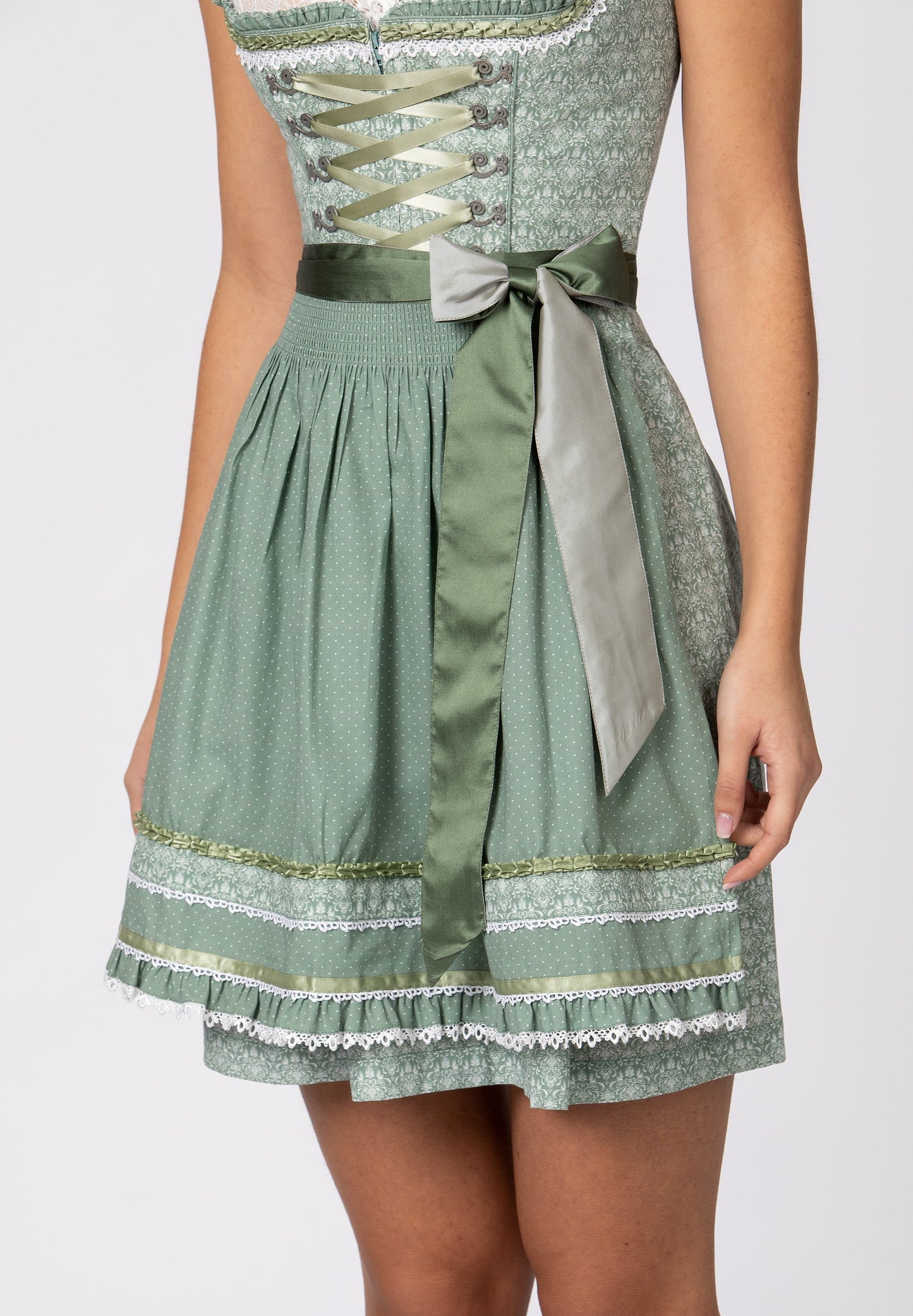 Stockerpoint Mini Dirndl 2pcs. 55cm "Kim" Sage (32,36) closeout