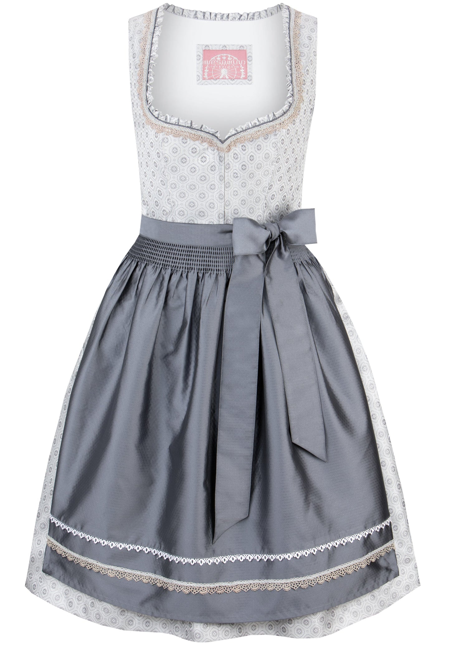Stockerpoint Midi Dirndl 2pcs. 60cm "Sonja" light grey (42) closeout