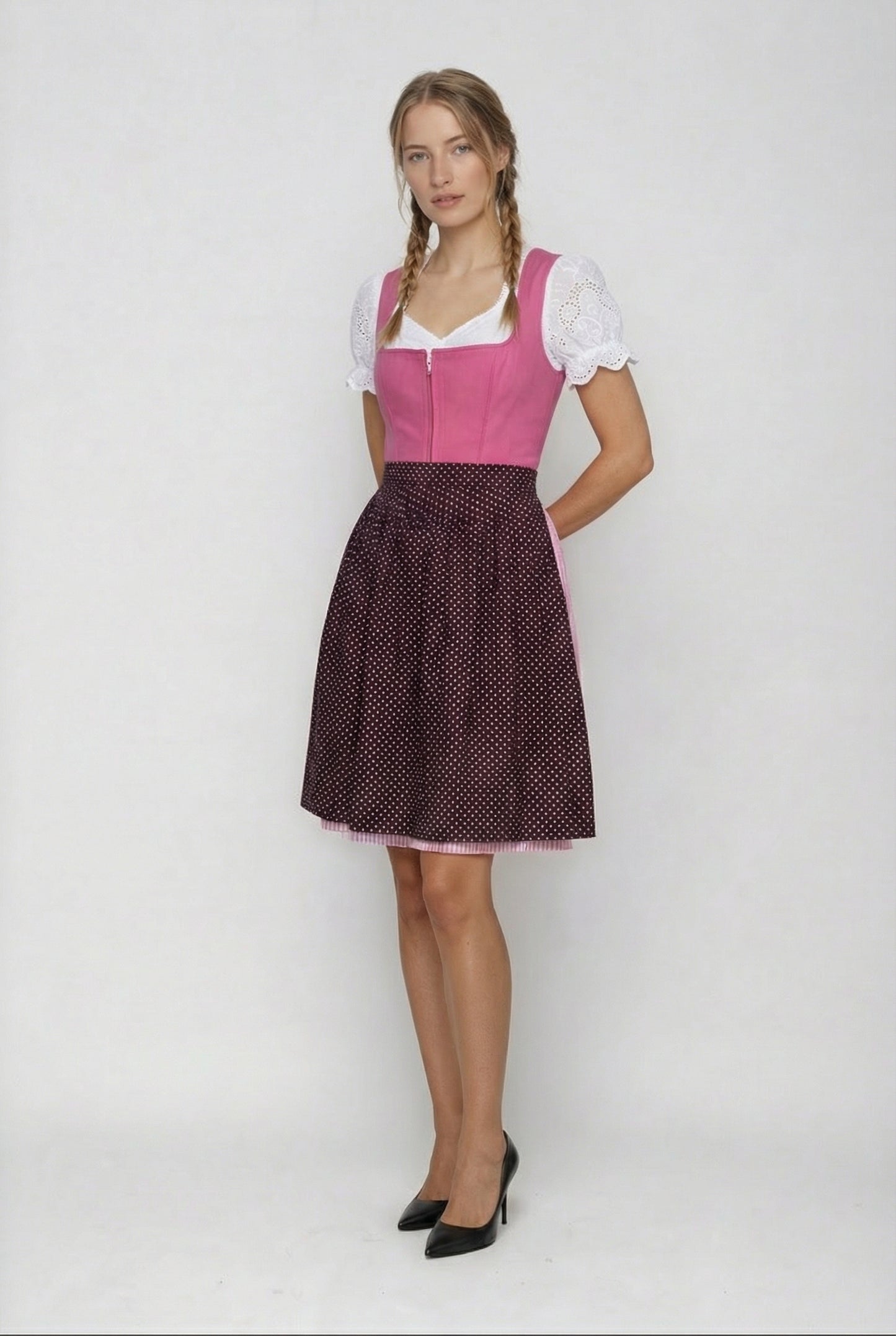 Mini Dirndl 2pcs. 50cm "Lyvia" berry (32-44)