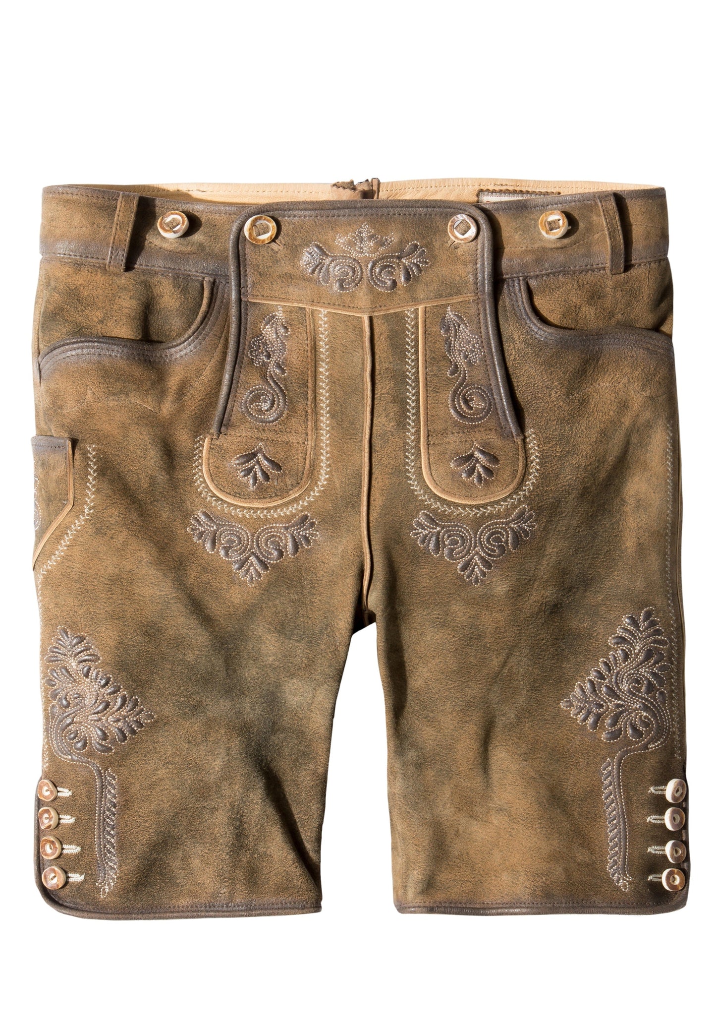 Stockerpoint Men's Lederhosen "Beppo4" Wildbock H-Straps Havana (closeout)
