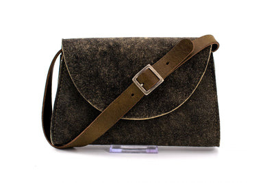 Brown deerskin clutch, simple