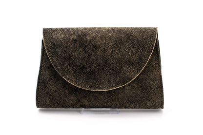 Austrian Brown Deerskin Envelope Clutch Purse with Adjustable Utility Leather Strap