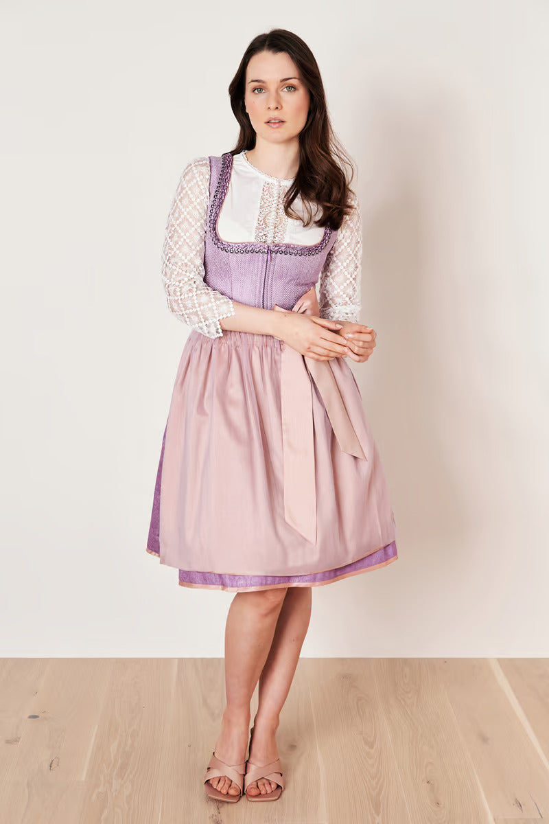 Kruger Midi Dirndl 2pcs. 60cm "Amaya" purple