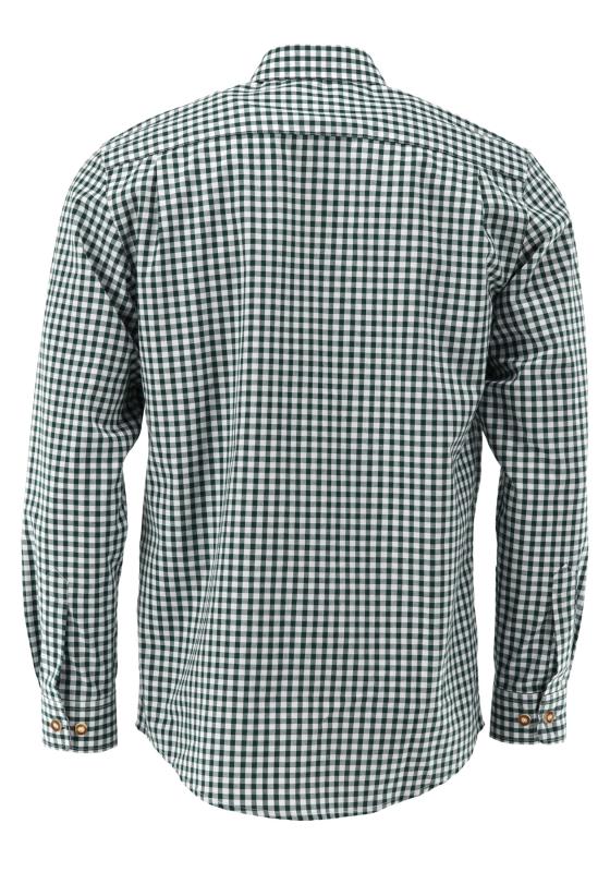 OS Trachten Men's Long Sleeve Regular Fit Shirt "Rusty" green