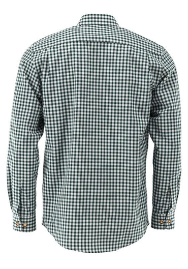 OS Trachten Men's Long Sleeve Regular Fit Shirt "Rusty" green