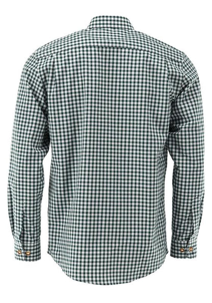 OS Trachten Men's Long Sleeve Regular Fit Shirt "Rusty" green