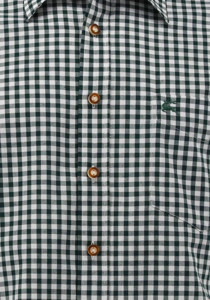OS Trachten Men's Long Sleeve Regular Fit Shirt "Rusty" green